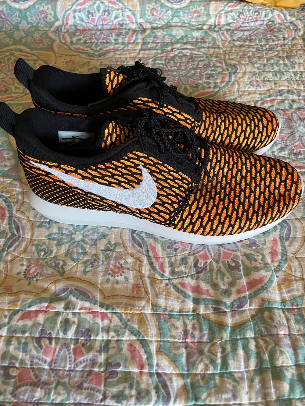 NIKE ROSHE RUN NM FLYKNIT TOTAL ORANGE VOLT  SUNSET AIR MAX PLUS size 9.5 New